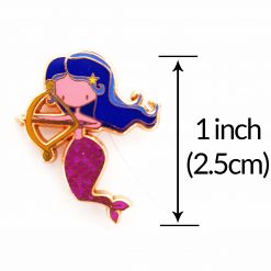 Sagittarius Mermaid Enamel Pin with measurements