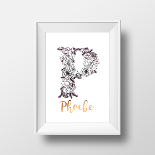 P is for Peony - Floral Monogram