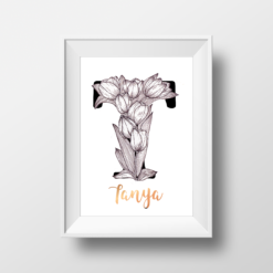 T is for Tulip - Floral Monogram