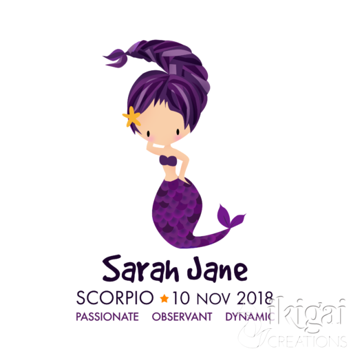 Personalised Scorpio Mermaids Print