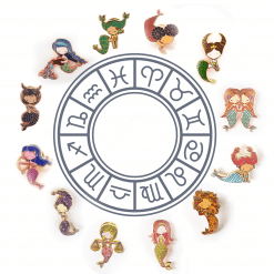 Zodiac Mermaid Enamel Pin Set of 12
